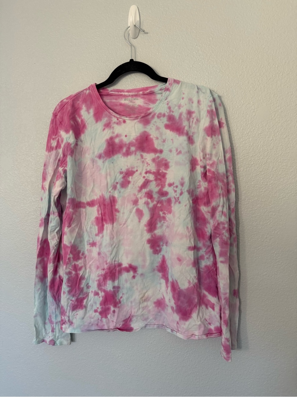 Mossimo Supply Co. Pink White Blue Long Sleeve Tie-Dye Shirt Size XX Large